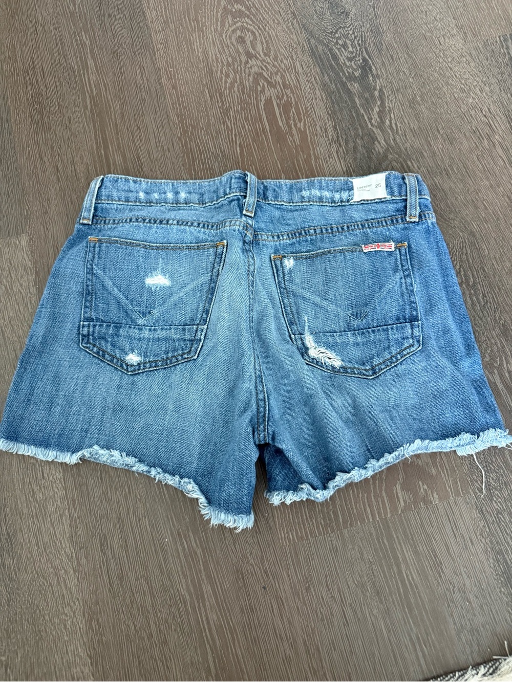 Hudson Jeans Frayed Hem Blue Denim Shorts